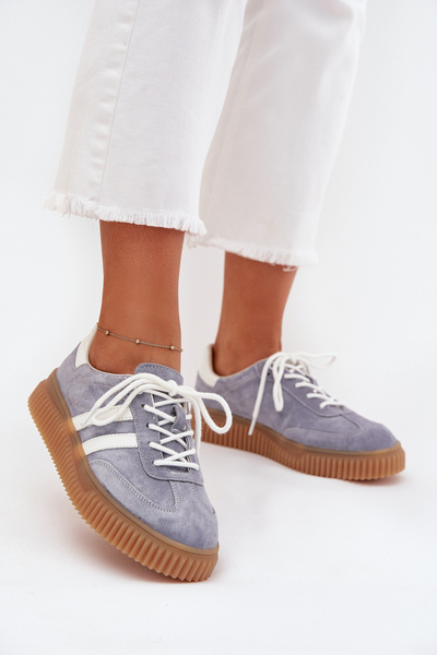 Semišové dámské sneakersy na platformě modré Marisae