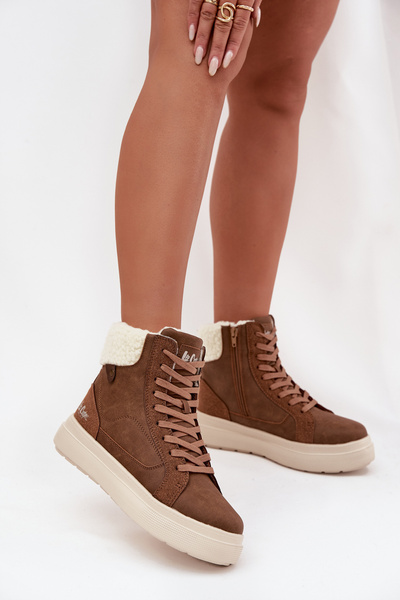 Dámské zimní boty s kožíškem Lee Cooper LCJ-25-01-3735 hnědé
