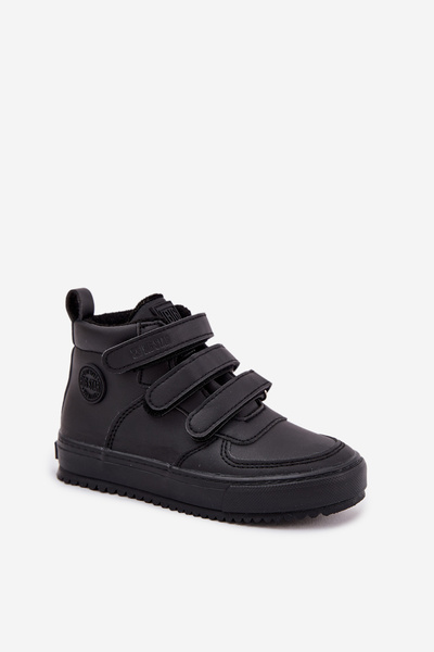Zateplené boty sneakers pro děti na suchý zip Big Star SS374070 Černé