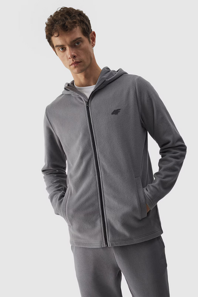 Pánský polar s kapucí Regular 4F Šedý 4FWMM00TFLEM290-25S