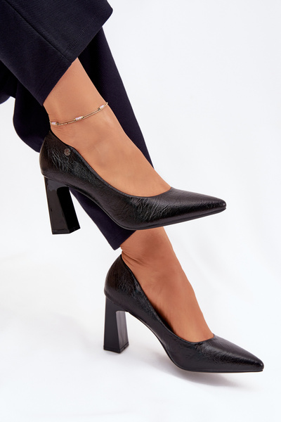 Dámské lodičky na podpatku Vinceza 62252 černé