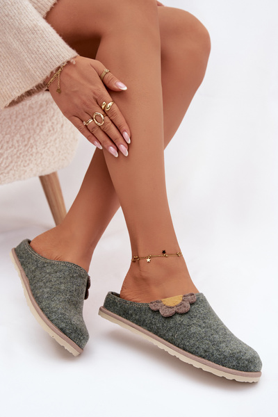 Dámské pantofle s květinou Inblu CS000043 zelené