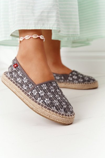 Espadrilky Na Pletené Podrážce Big Star AA274680 Šedé