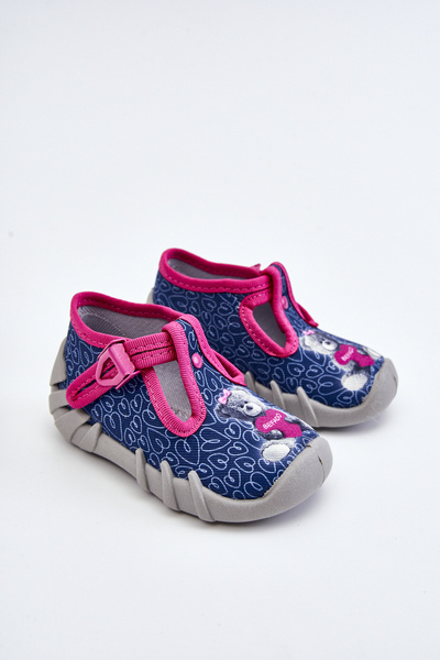 Boty Pantofle Befado Vodní Medvěd 110P469 Námořnická modra-růžová