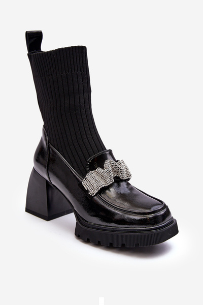 Dámské boty s punčochou na podpatku D&A MR870-41 černé