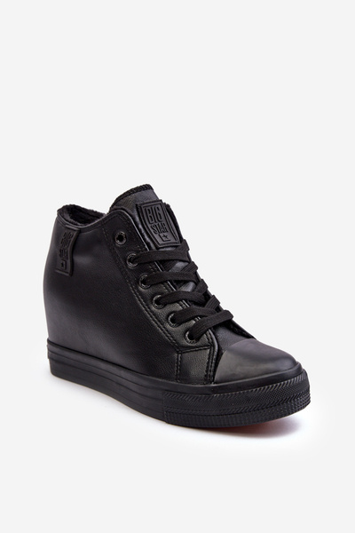 Dámské kožené boty na podpatku Big Star MM274001 černé