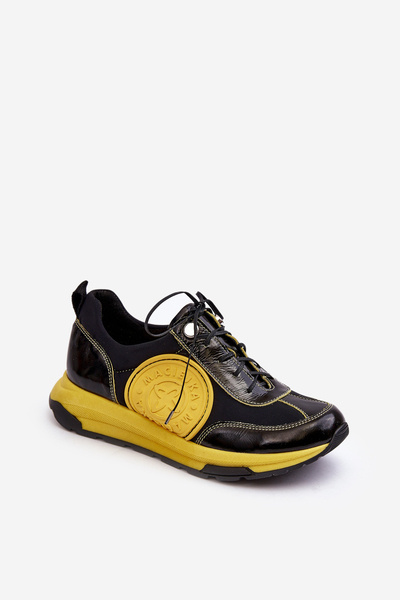 Dámské kožené sportovní boty Maciejka 06295-01 černá a žlutá
