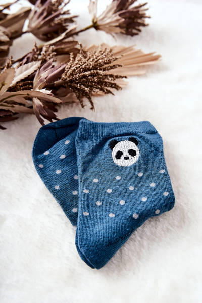 Dětské ponožky V bodech Panda Modré