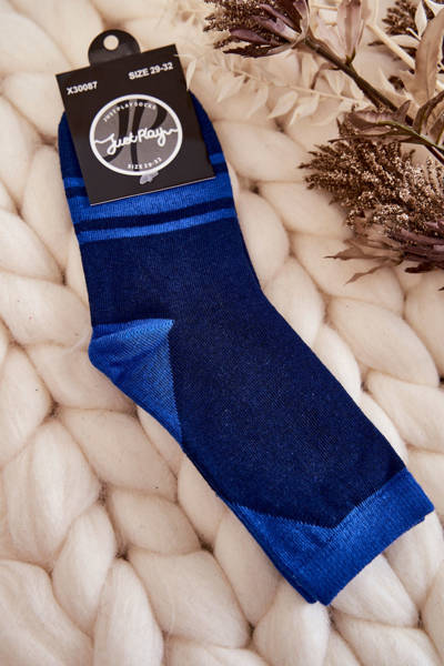Dvoubarevné ponožky pro mládež s pruhy Námořnická modrá a modrá