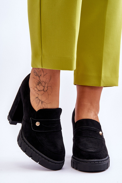 Elegantní semišové boty na vysokém podpatku Černá Mintore