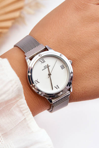 Vodotěsné hodinky s magnetem Giorgio&Dario stříbrný