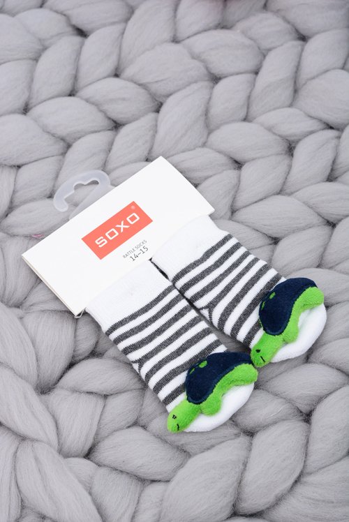Baby Socks with Rattle Soxo Turtle
