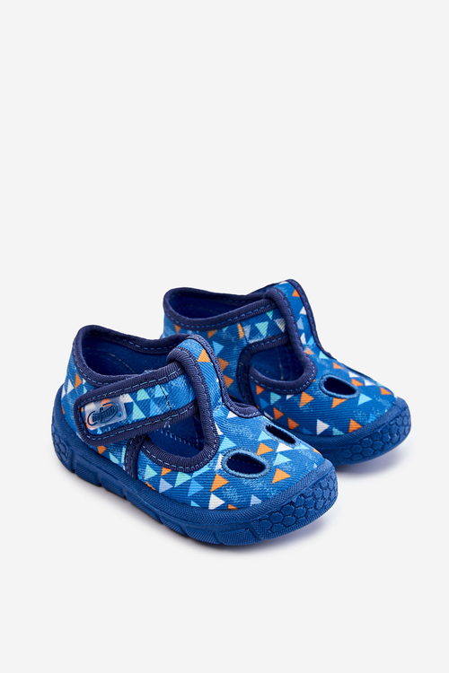 Boty Pantofle Befado Trojúhelníky 533P023 Modrá