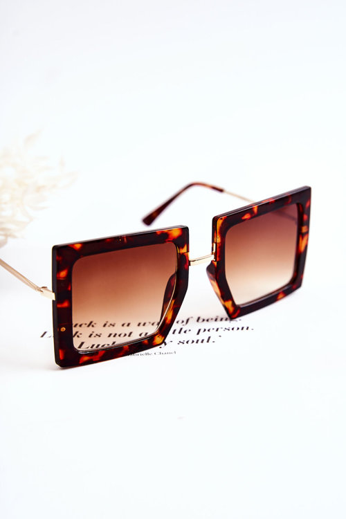 Čtvercové mramorové sluneční brýle V160018 Hněde