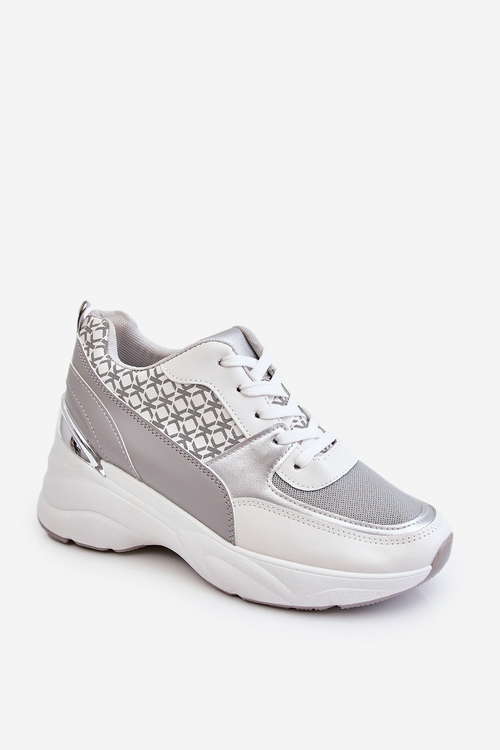 Dámská sportovní obuv na platformě bílá a šedá Ferrina