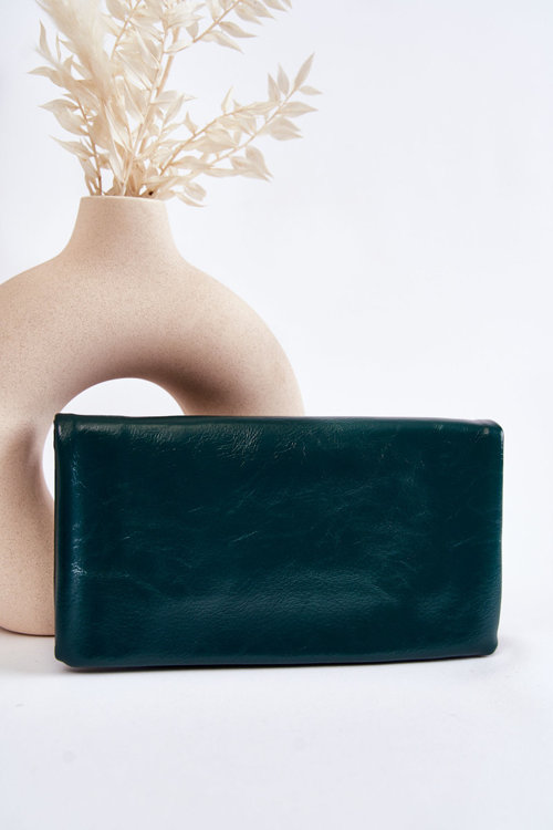 Dámská velká kožená peněženka s zipem Zelená Shiness 