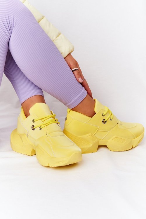 Dámské Sneakersy Na Velké Podrážce Žluté Bubbly