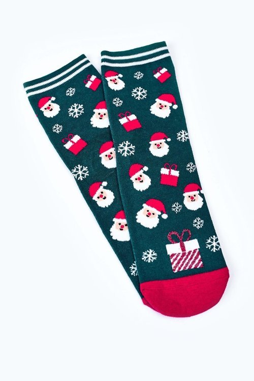 Dámské Vánoční Ponožky S Santa Claus A Dárek COSAS Zelené