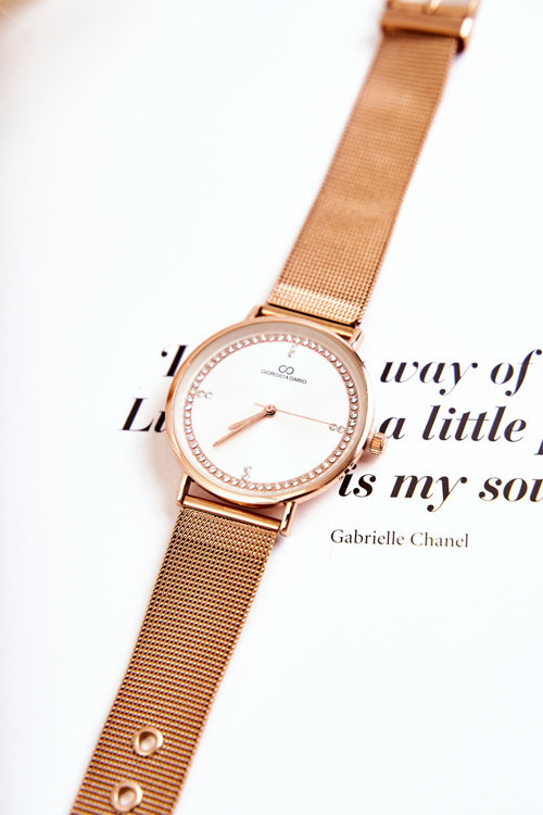 Dámské analogové hodinky Giorgio & Dario se kubickými zirkony Růžové zlato