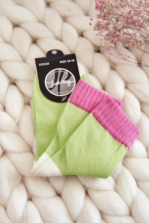 Dámské hladké bavlněné ponožky Zelená