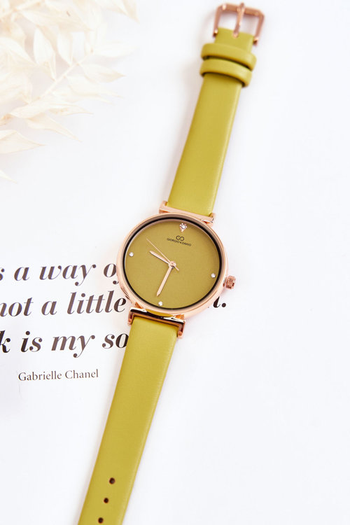 Dámské klasické hodinky na koženém řemínku Giorgio & Dario zelená