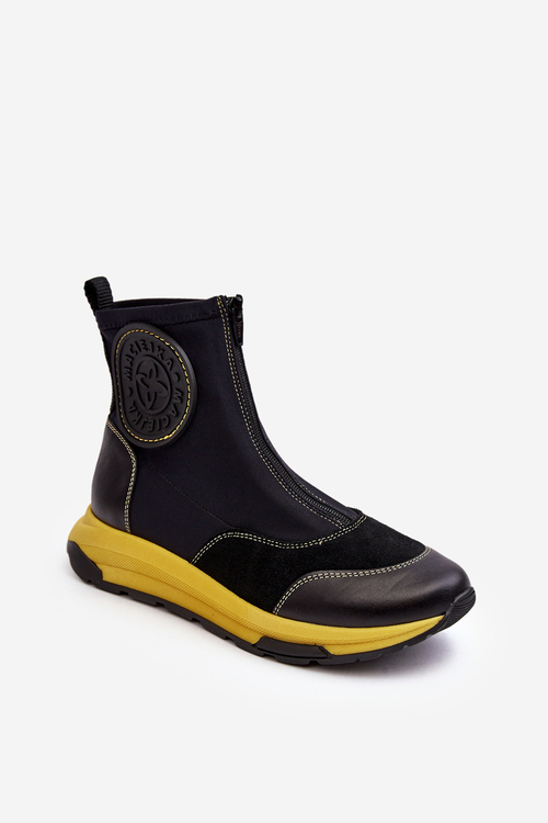 Dámské kožené boty s zipem Maciejka 06297-01 černé