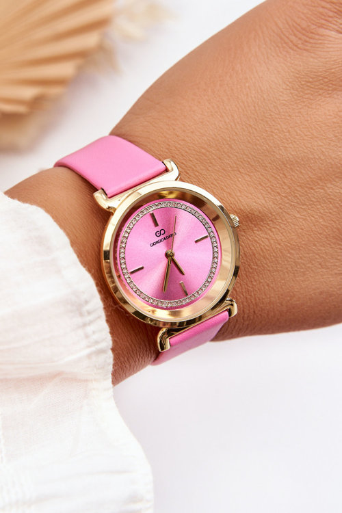 Dámské kožené hodinky Giorgio&Dario Classic růžové