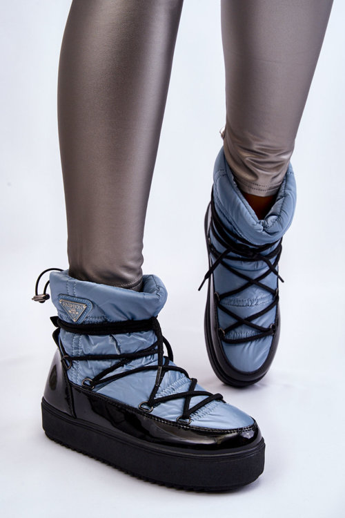 Dámské módní šněrovací boty do sněhu Modrý Carrios
