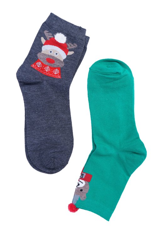 Dámské ponožky Vánoční Dvojité balení zelená