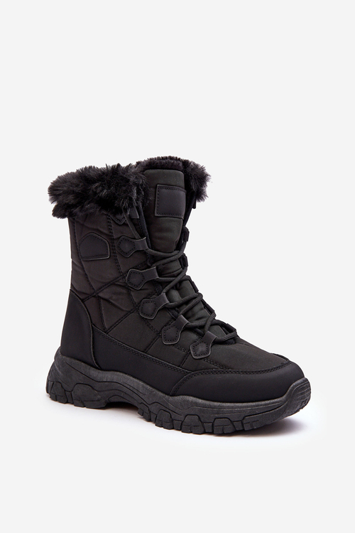 Dámské sněžné boty s kožešinou na zip černé Vittora