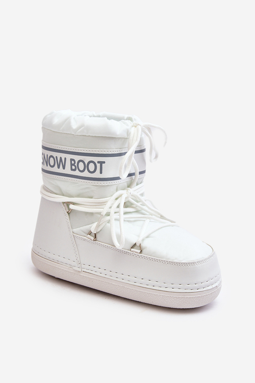 Dámské vázané sněhové boty bílé Soia