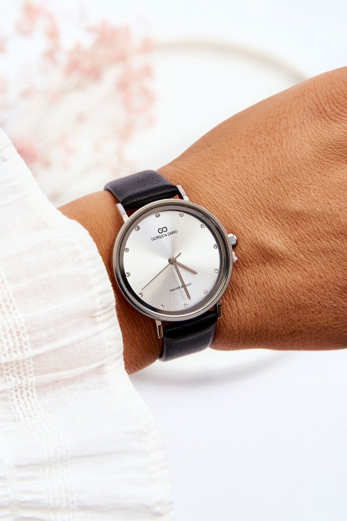 Dámské vodotěsné analogové hodinky Giorgio&Dario Černá a stříbrná