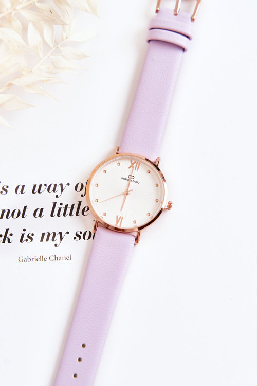 Dámský módní opasek k hodinkám Giorgio & Dario fialový