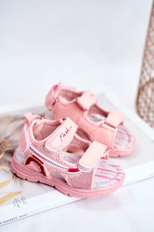 Dětská sandaly se suchým zipem růžové Grobino