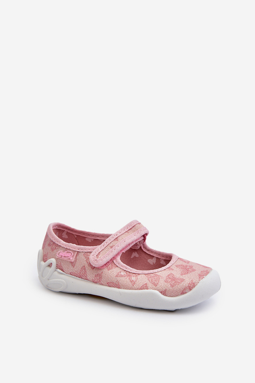 Dětské Pantofle Baletky Motýlci Befado 114X526 Růžové