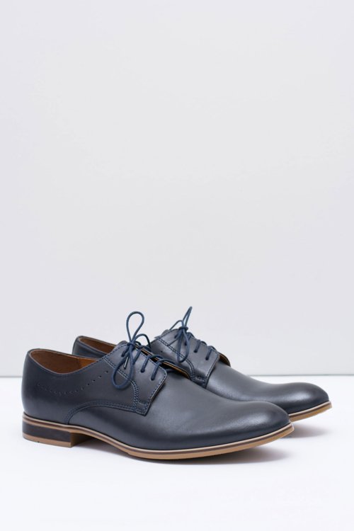 Elegant Men's Formal Dark Blue Shoes Damoste