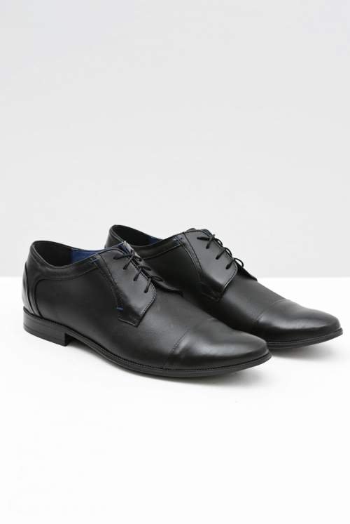 Kožené pánské formální černé boty Leopoldo
