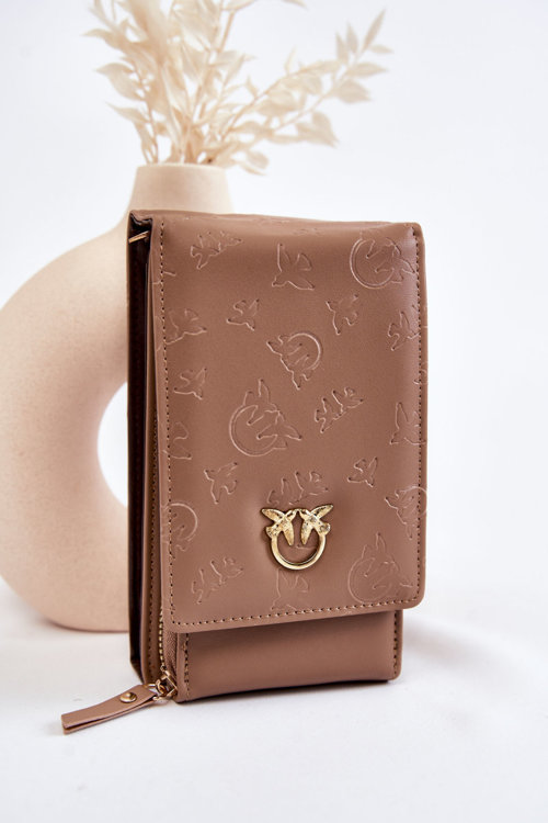 Módní kabelka peněženka 2v1 s embosováním Béžove Savano
