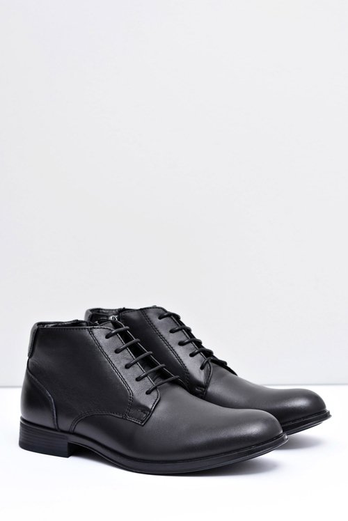 Pánské boty kožené černé boty Artemigo
