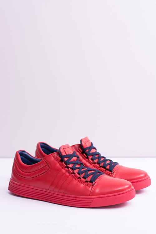 Pánské kožené boty Sneakers červené Torres