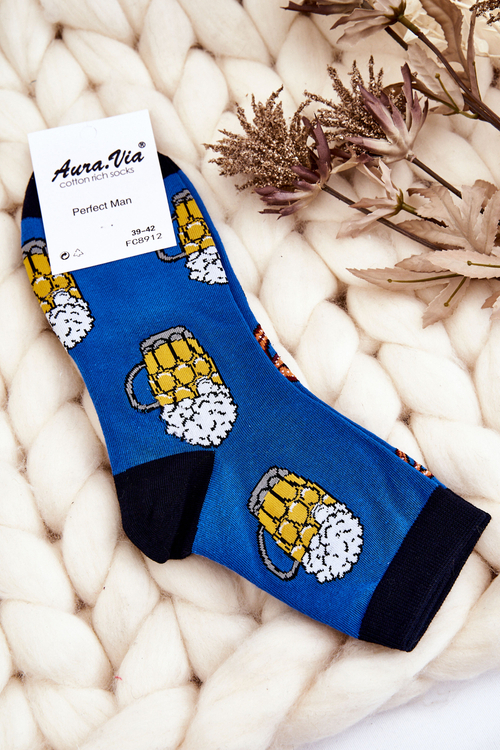 Pánské legrační ponožky Nesrovnatelné pivo a preclíky modré
