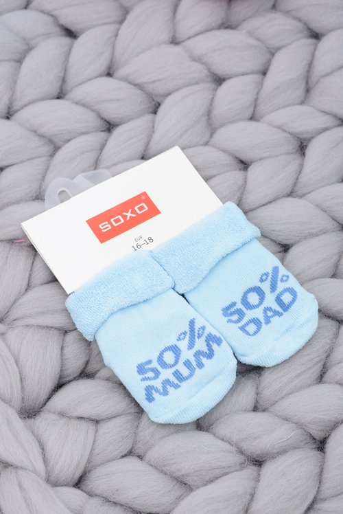 Soxo Baby Socks Blue 50% Mum Dad