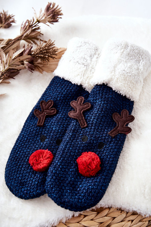 Vánoční dlouhé ponožky Sobi Námořnická modř