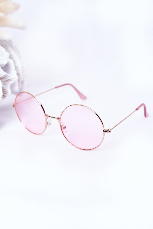 Zlaté Sluneční Brýle Lennon Se Růžovými čočkami
