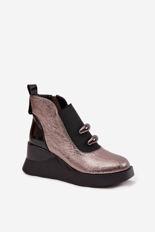 Dámske topánky na platforme D&A MR52-106 Metalické