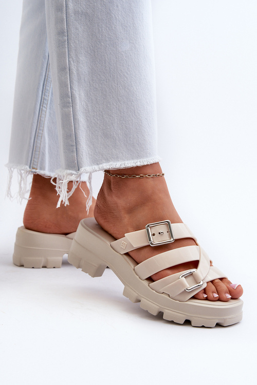 Vonné Dámské Žabky Na Nízkém Podpatku ZAXY NN285042 Bežové