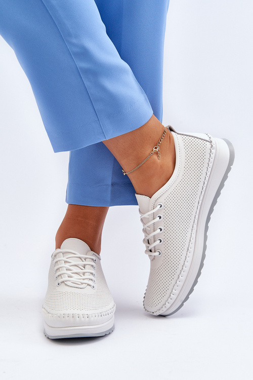 Kožené Športové Dámske Tenisky Beige Lalnai