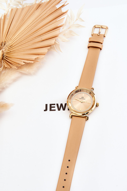 Dámské kožené hodinky Giorgio&Dario Classic Béžový