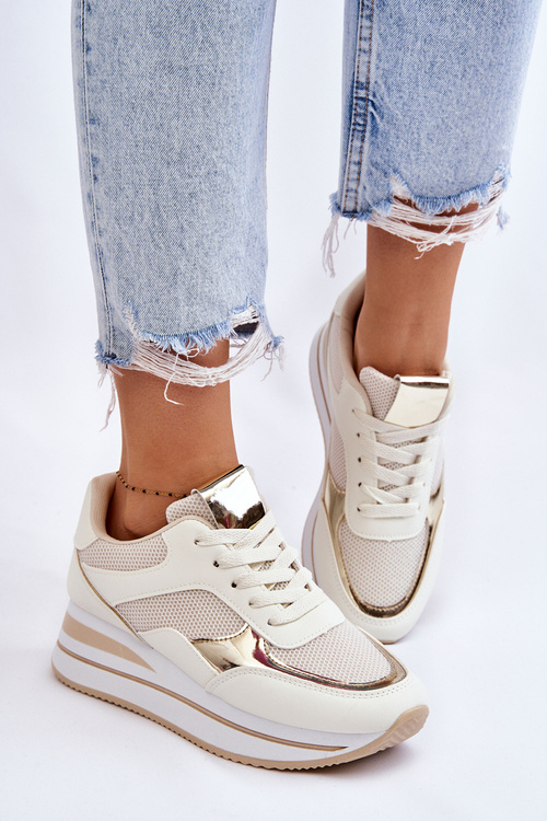 Dámská sportovní obuv na klínku Světle béžová Ruby