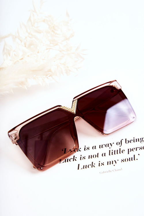 Čtvercové sluneční brýle V130044 Hnědá